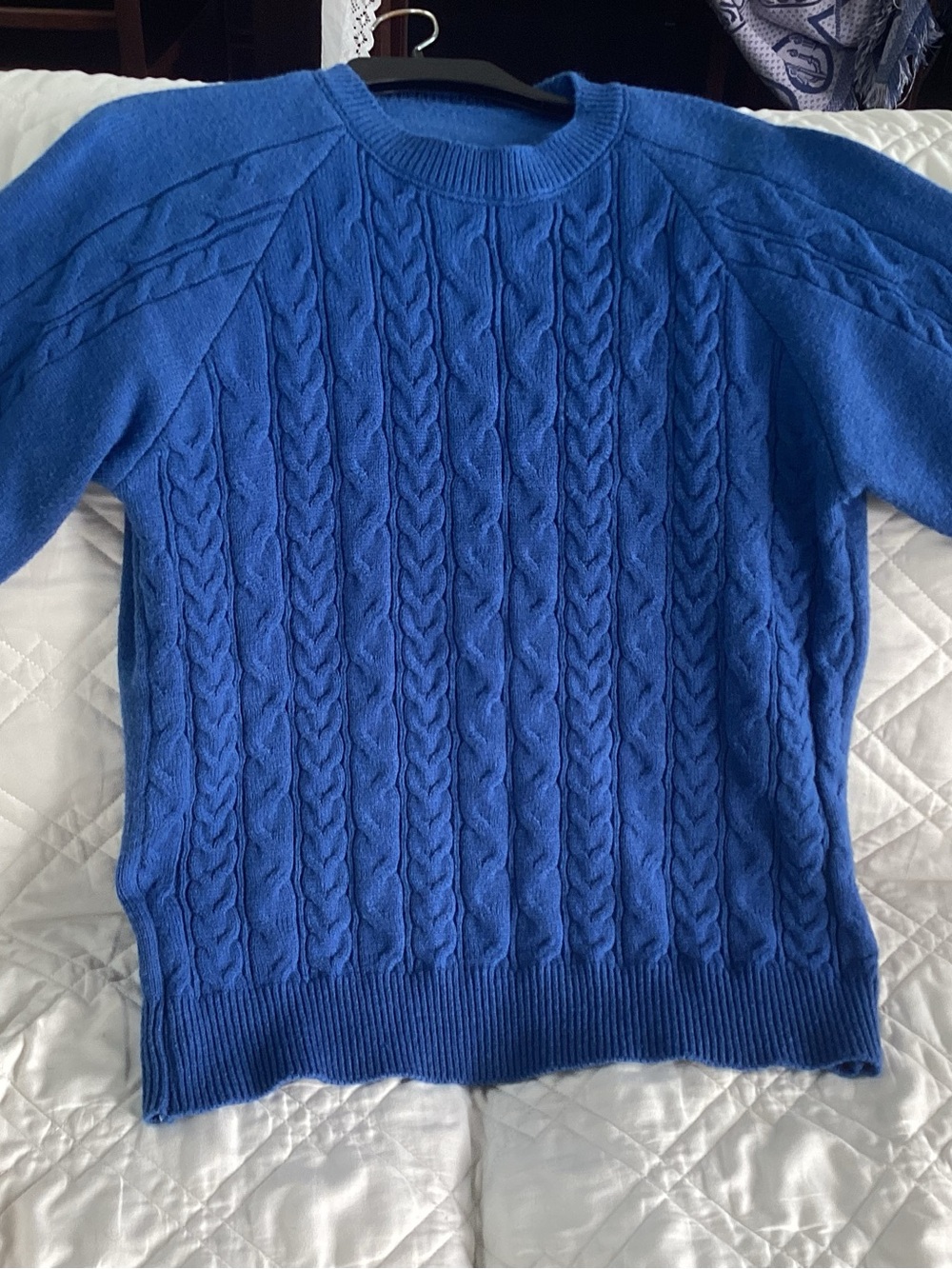 Source Unknown Blue Cable-Knit Sweater